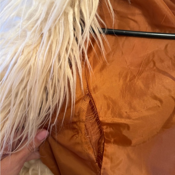 Altar'd State Tan Teddy Jacket with Cream Faux Fur - Picture 3 of 4
